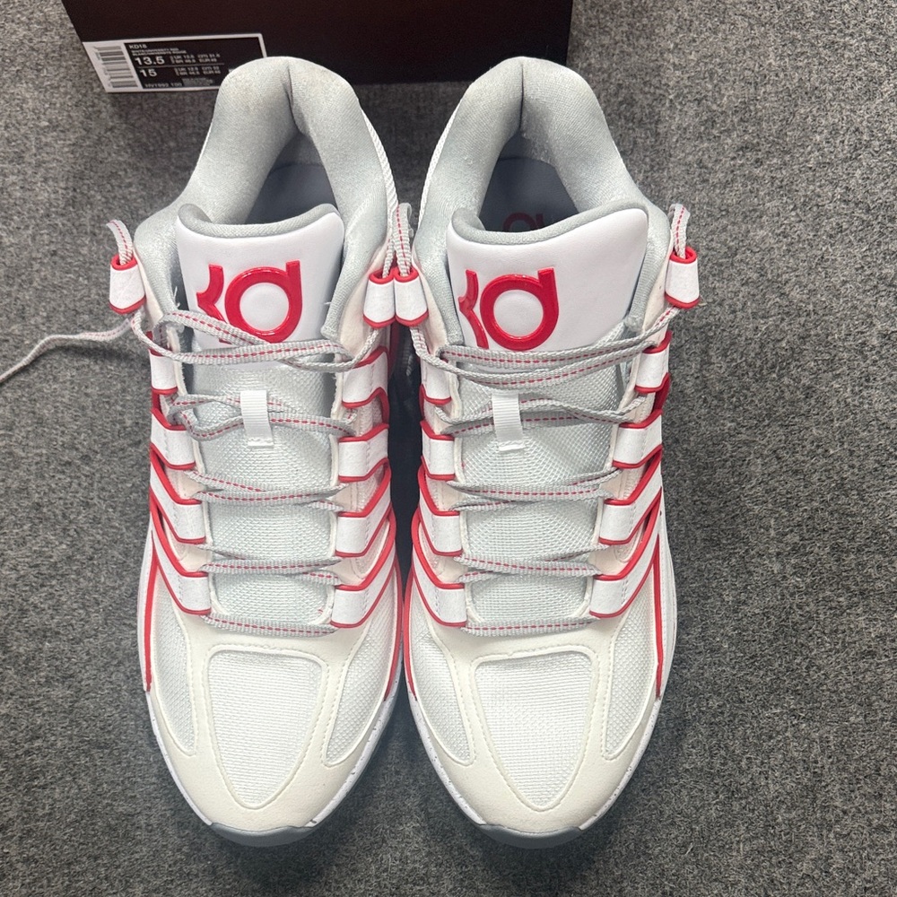 Nike White and Red KD Basketball Shoes